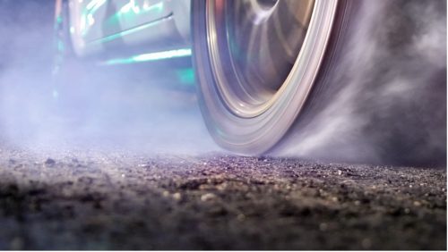 Close-up of a car's tyre